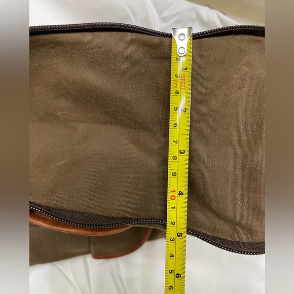 Duluth Trading Women's Oil Cloth Day Tote Bag green brown leather handles - Picture 12 of 13